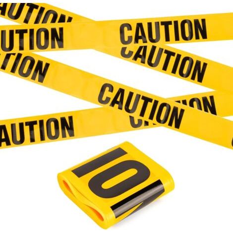 BUNTHAUS Ruban Adhésif Noir et Jaune 20 m  Rubalise Sanglant D'avertissement de Sécurité Attention Ruban de Marquage Non Adhésifs,Halloween Decoration Fêtes D'anniversaire Accessoires (1/5)