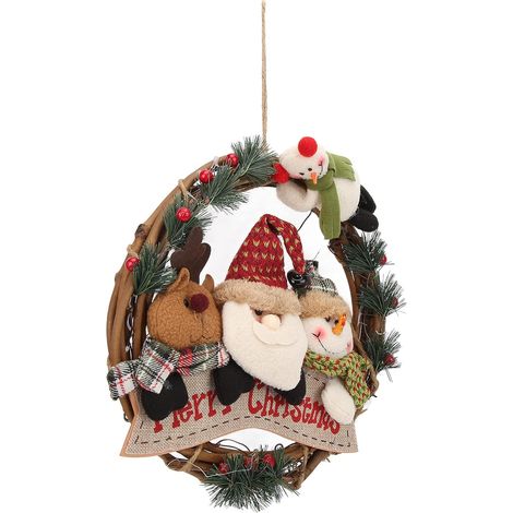 Couronne de Noël, couronnes de Noël en Plein air, respectueuses de l'environnement, sans Danger, Apparence exquise, Couronne de Noël pour la Maison, Les fenêtres murales (1/5)