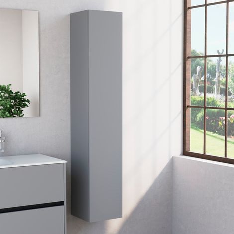 Inda - Colonna bagno con anta DX e 4 ripiani 30x160 cm - Titanio (1/4)