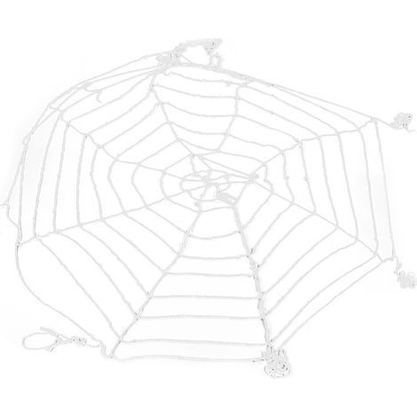 108 g Halloween-Dekoration Spinnennetze, 3,6 m rundes weißes Baumwoll-Spinnennetz für die Halloween-Gartendekoration im Innen- und Außenbereich sowie für die Dekoration von Spukhäusern. (1/5)