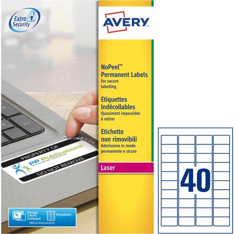 Avery L6145-20 Etichette in Poliestere Non Rimovibili per Laser