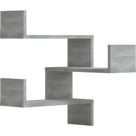 vidaXL Estanterías de esquina de pared 2 uds gris Sonoma 40x40x50 cm (1/2)