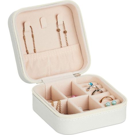 Estuche de viaje para joyas: organizador compacto con aspecto de cuero