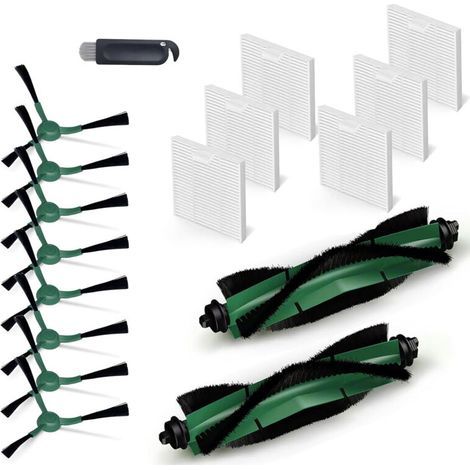 Accessoires iRobot Y0110/Q0120/Y0140/Q011, 2 brosses principales, 6 filtres Hepa, 8 brosses latérales (1/4)