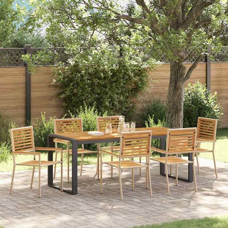 Garten Essgruppe 7 pcs Beige und Braun Poly-Rattan