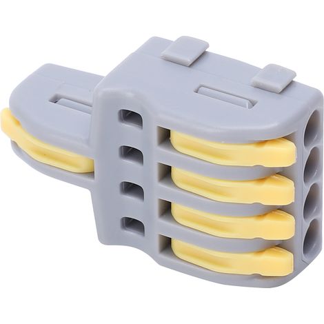 20 connecteurs de fil 1 entrée 4 sorties, répartiteur à pression, bornier de conducteur, pièces électriques (jaune) (1/5)