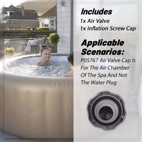 Bouchon de valve d'air pour jacuzzi gonflable Bestway Airjet - - bouchon à vis de gonflage pour Lay-Z-Spa - P05767 (1/5)