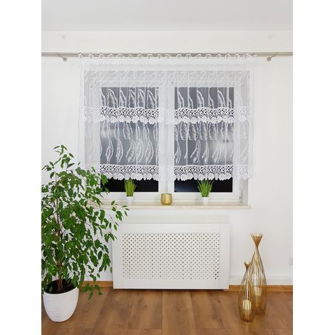Cortina marquisette, para salón, cocina, guipur doble, marquisette de hojas (1/5)