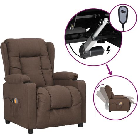 Fauteuil de massage inclinable électrique Taupe Tissu 4 (1/5)