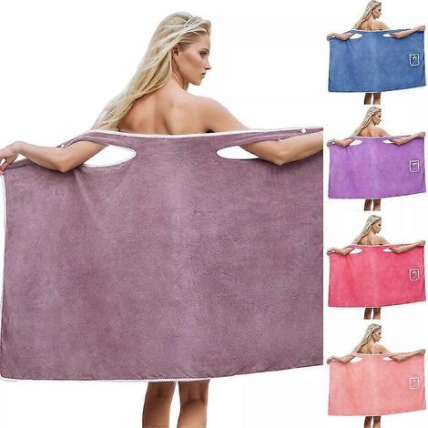 Jupe de douche portable pour femme, peignoir de bain à séchage rapide rose, idéal pour la douche et le spa.