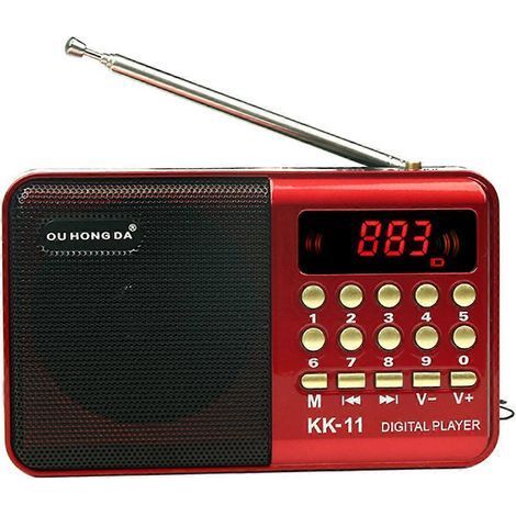 Mini radio FM portable rechargeable numérique. lecteur MP3 USB. haut-parleur pour carte SD (1/4)