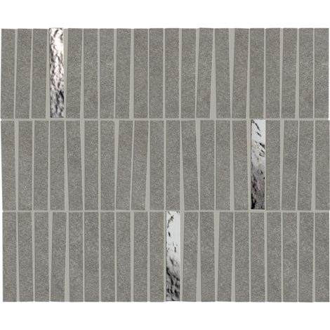 Mosaïque effet Pierre Quartzite Gris Fumé 9,6x1,5 cm Minibrick 35x29,2x0,9 cm Mat Venturo - Mur intérieur (vendu par carton de 0,6132 m²) - RO'MA CARRELAGE