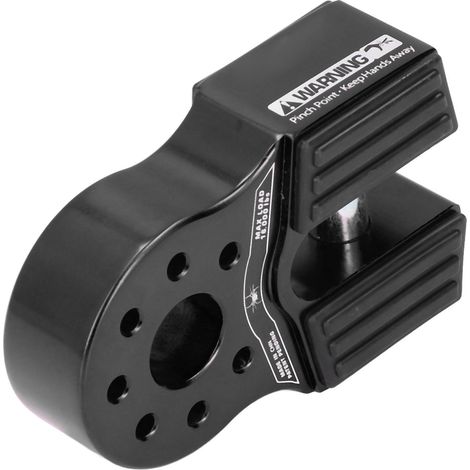 Support de manille de treuil plat, capacité de charge 7 257 kg (16 000 lb), avec protection latérale en caoutchouc, en alliage d'aluminium, universel pour UTV, SUV et pick-up, noir. (1/5)