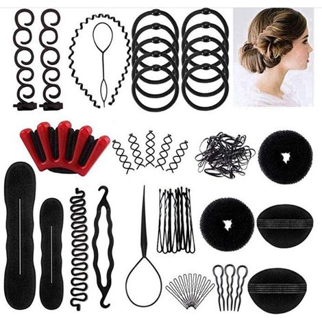 25-teiliges Haarstyling-Accessoire-Set – Set für französische Flechtfrisuren und Duttfrisuren – Haarspangen/Flechtwerkzeug/Haargummis