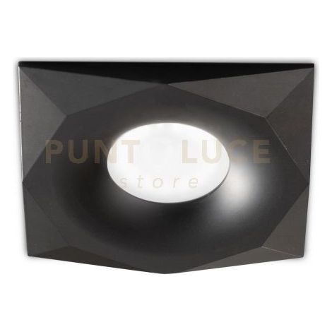 GFA1181- FARETTO INCASSO 1 LUCE NERO IN ALLUMINIO QUADRATO 9,4CM ATTACCO GU10