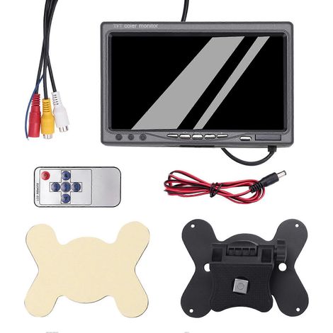 Monitor TFT LCD a color HD de 7 pulgadas, 12V-24V, para cámara de visión trasera CCTV de coche y accesorios electrónicos para automóviles. (1/5)