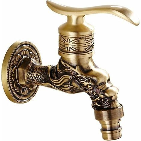 Robinet de Lavabo décoratif en laiton pour extérieur, robinet de jardin, robinet de salle de bain, robinet de machine à laver, balcon antique (1/4)