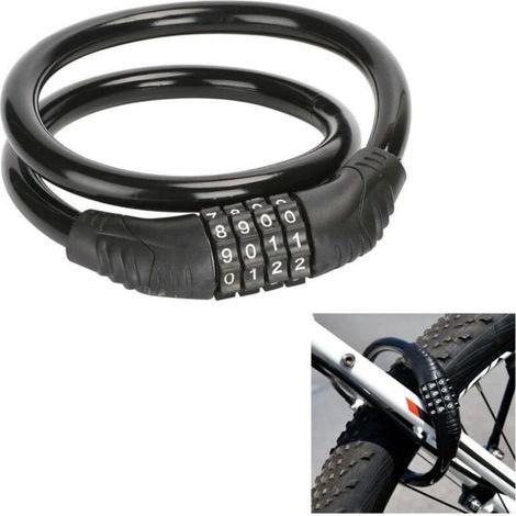 Serrure à Code à Quatre Chiffres pour Vélo, Antivol Portable pour VTT, pour Vélo, Scooter électrique, Remorque de Remorquage (1/5)