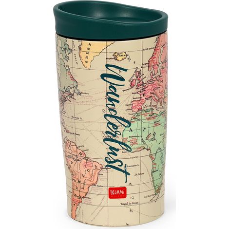 Legami - Bicchiere Termico Hot&Cold Vacuum Tumbler, Tema Travel, Tappo con Chiusura Ermetica, in Accaio Inox, Capacità 275 ml, per Tutti i Tipi di Bevanda (1/4)