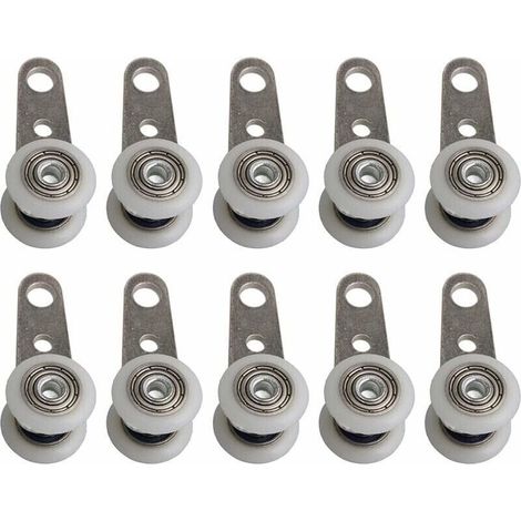 Lot De 10 Roulettes Pour Baies Vitres Ou Portes Coulissantes - En Mtal Et En Plastique - 4,5 X 1,9 Cm, (1/4)