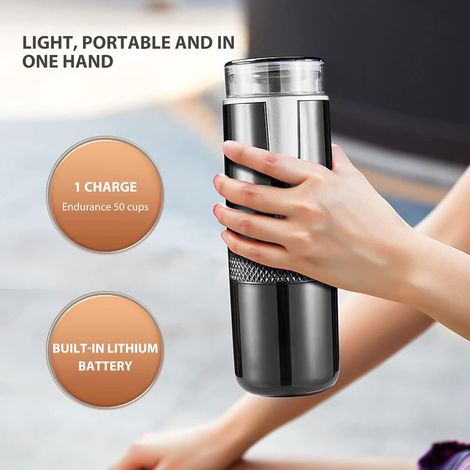 Cafetière pour fêtes en plein air, voyages, machine à café portable, compatible avec les capsules K-Cup et le café moulu, cafetière manuelle, idéale pour le camping et la randonnée. (1/4)