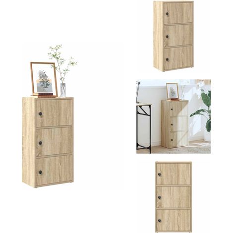 Bibliothèque chêne sonoma 40x24x77 cm bois d'ingénierie - Bibliothèque - Bibliothèques - Étagère À Livres - Armoire De Rangement (1/5)