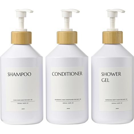 Lot de 3 Distributeur Gel Douche, Distributeur Savon Plastique (1/5)