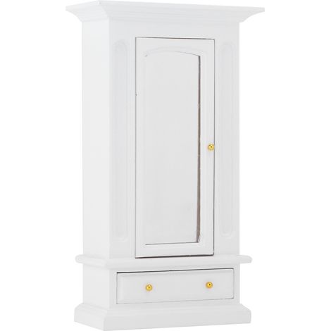 Armoire miniature en bois pour maison de poupée à l'échelle 1:12, accessoire de jouet (blanche) (1/5)