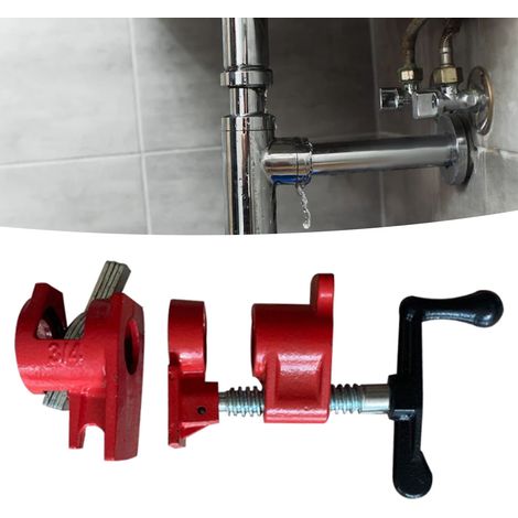 Set aus 2 3/4-Zoll-Rohrklemmen, ergonomischer Kurbelgriff, robustes Gusseisen, professionelle Holzpresse, robuste Holzbearbeitungsausrüstung. (1/5)