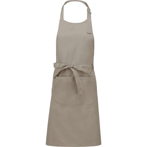 Tablier cuisine beige polycoton avec poche (1/2)