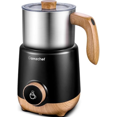 Mousseur à Lait 600ml - 8 en 1 Chauffe Lait Électrique 550W, Lait Chaud/Froid & Mousse Dense, Chocolat Chaud, Facile Nettoyer, Pour Cappuccino Latte (1/5)