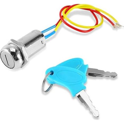 Interrupteur d'Allumage,Commutateur à Clé Contacteur à Clé Electrique à 2 Fils Clés de Verrouillage de Universel Étanche (1/5)