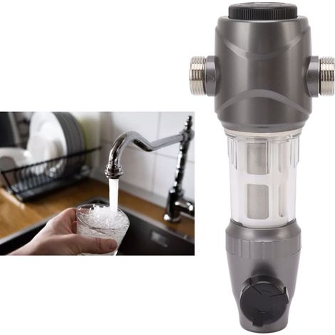 4-Punkt-Vorfilter für Schlamm und Sedimente in Küchenabflüssen, hohe Durchflussrate, Rückspülung mit Leitungswasser für das gesamte Haus, doppelte 4-Punkt-Abschabung und Druckprüfung. (1/5)
