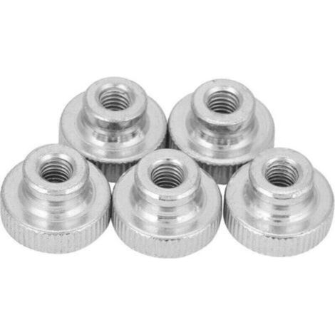 M3 M4 M5 M6 M8 M10 Plated Carbon Steel Hand Tightening Knurled Nuts with Nuts (M6 (5pcs) (1/4)