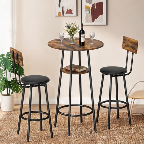 Ensemble table de bar et tabourets en spanplatte 60 x 60 x 91 cm (1/5)
