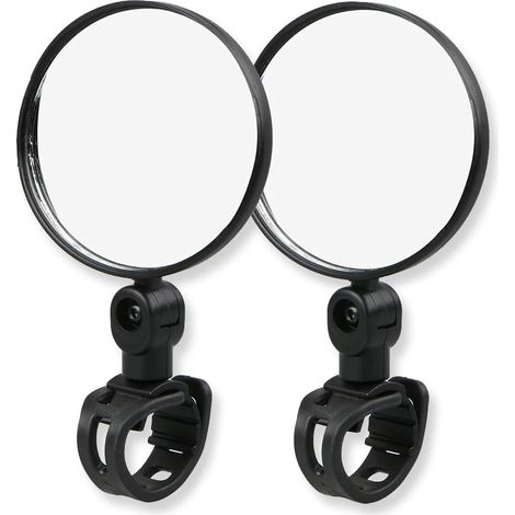 Rückspiegel für Fahrräder und Elektroroller, Set mit 2 Stück, 360° drehbare konvexe Spiegel zur Montage am Lenker (15-35 mm).