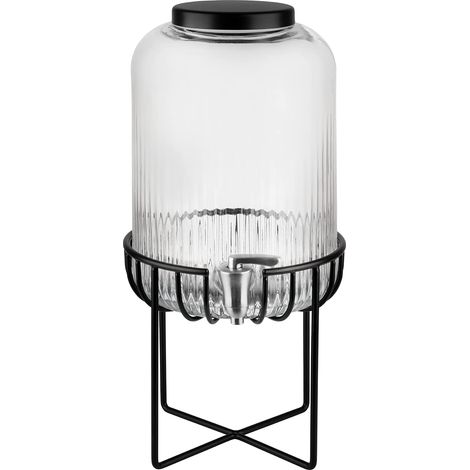 APS 10451 - Dispenser per bevande "Urban", 7 litri, contenitore in vetro, rubinetto in acciaio inox, tappetino antiscivolo in silicone (1/3)