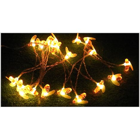 Guirlande lumineuse en forme d'abeille, version avec boîtier à piles, version USB (1,2 mètre, 10 lumières)