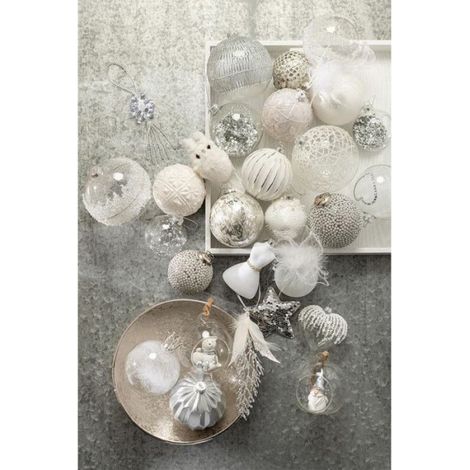 Lot de 4 Boules de Noël "Sucre" 10cm Transparent (1/4)