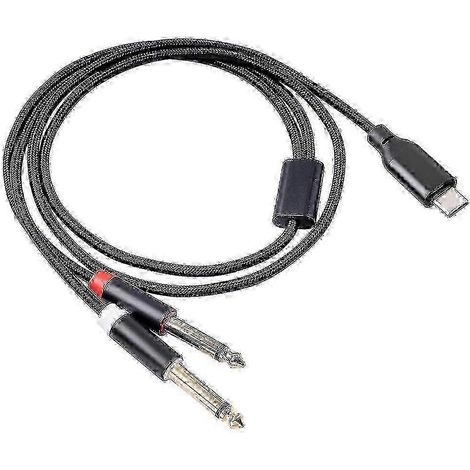 Câble audio USB-C vers double prise jack 6,35 mm avec puce DAC, adaptateur USB-C vers casque stéréo pour smartphone et ordinateur portable (1/5)