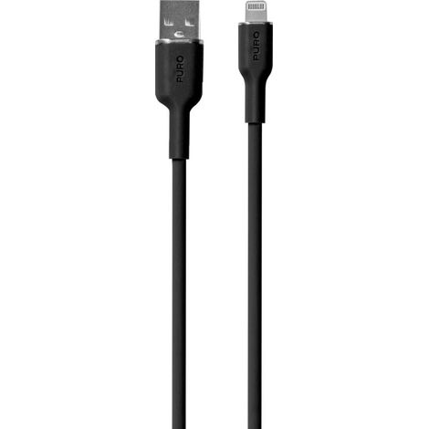 Cavo USB-A in silicone - Lightning per iPhone 1,5 m - Nero