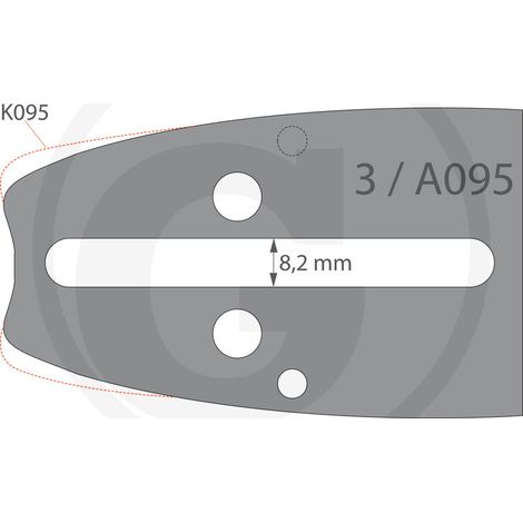 Barra motosega 38 cm 325'' 1.5mm per catena 64 maglie compatibile OREGON K095