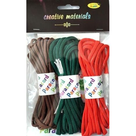 Set di cordini in paracord da 2,8 m, 3 colori