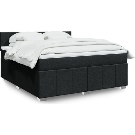 Boxspringbett mit Matratze Schwarz 180x200 cm Stoff