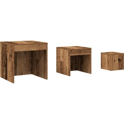 Nesting Tables 3 pcs Old Wood Engineered Wood vidaXL