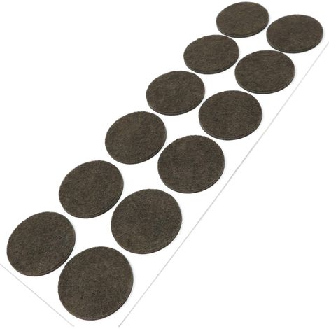 Adsamm® / 12 x feltrini autoadesivi/Marrone/ø 40 mm/Rotondo/piedini per mobili in feltro da 3.5 mm di spessore/pad protettivi per arredi (1/4)