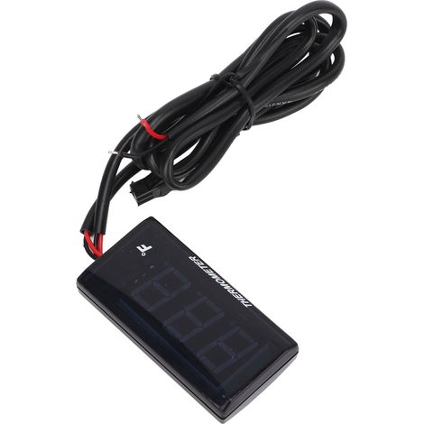 Thermomètre d'eau en degrés Fahrenheit, écran LCD rétroéclairé, étanche, avec raccord en T de 16 mm pour moto, rouge. (1/5)