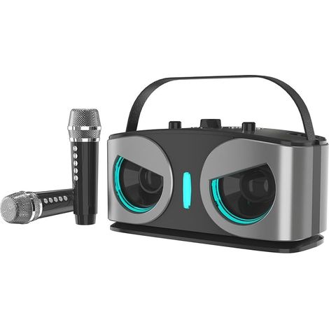 Enceinte Bluetooth Puissante, Portable, avec Double Micros Son HiFi Idéale pour Le Karaoké et Les Fêtes en Extérieur. (1/5)