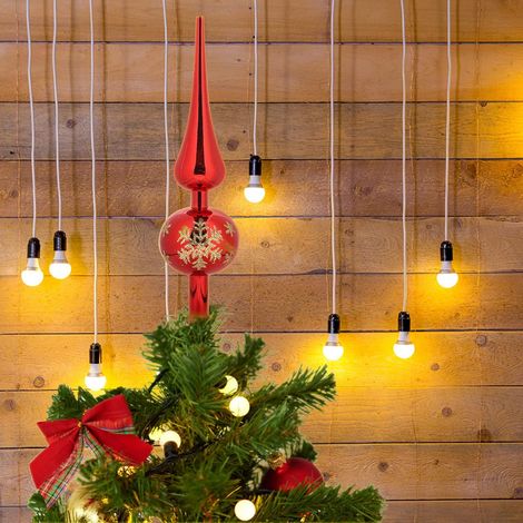 Weihnachtsbaumspitze, Christbaumschmuck, Christbaumspitze für die Weihnachtsdekoration. (Rot) (1/5)