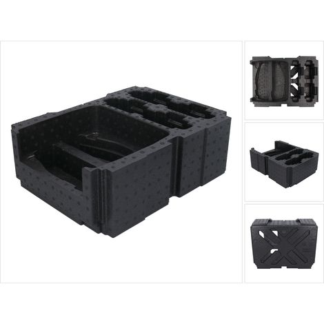 Festool – Insert pour coffret SYS TCL Duo – Matériau polystyrène expansé – Rangement sécurisé pour batteries et chargeurs – Noir (1/5)